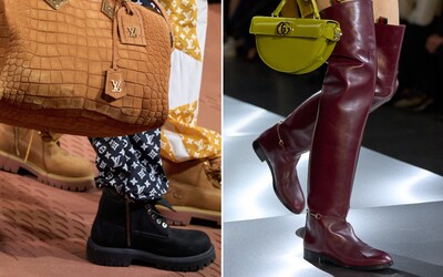 Týždne módy priniesli skvelú obuv: hotelové papuče Miu Miu, športové mokasíny New Balance či timberlandy od Pharrella    