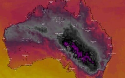 V Austrálii je také extrémne teplo, že tamojšia tepelná mapa sčernala