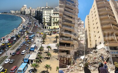 V Egypte sa náhle zrútila 13-poschodová budova. Na prízemí fungoval supermarket, záchranári sú v plnom nasadení