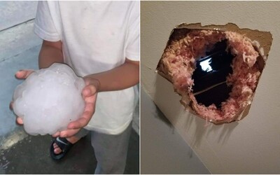 V Texase spadla z neba azda najväčšia krúpa na svete. Kus ľadu o veľkosti bowlingovej gule zanechal v streche dieru