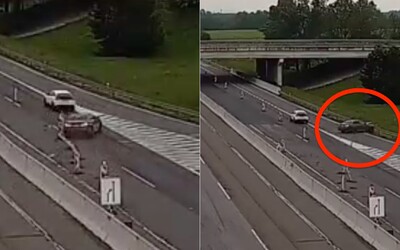 VIDEO: Arogantný vodič BMW na D1 driftom zrámoval značky aj zvodidlá. Nedal si povedať na mokrej vozovke