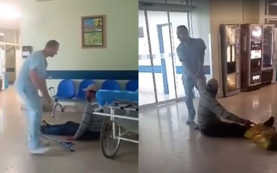 VIDEO: Bezdomovca chytil za ruku a ťahal ho von z nemocnice. Arogantný košický zdravotník nahneval Slovákov
