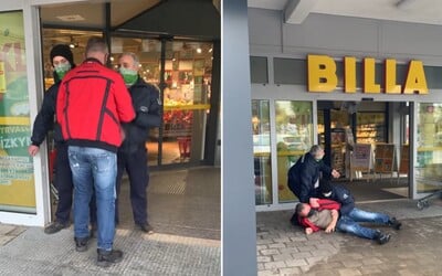 VIDEO: Chlapík chcel v Bratislave nakupovať v čase vymedzenom pre dôchodcov. SBS ho spacifikovala na zemi