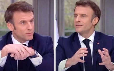 VIDEO: Macron čelí kritike. Kým v priamom prenose rozprával o kontroverznej reforme, pod stolom si zložil luxusné hodinky