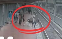VIDEO: Mladý muž agresívne útočil na ľudí. Na koľajnice brutálne zhodil aj starú ženu