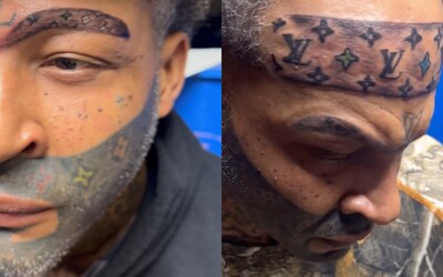VIDEO: Muž sa rozhodol pre bizarné tetovanie, monogram Louis Vuitton mu teraz zdobí celú tvár