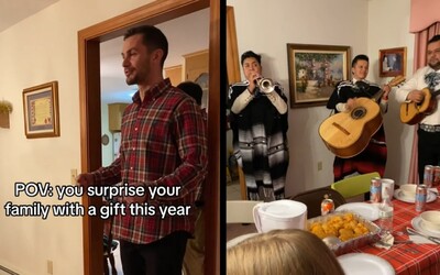 VIDEO: Nový hit TikToku. Muž šokoval rodinu, místo dárků na Vánoce pozval domů kapelu
