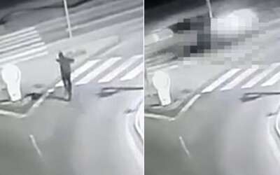 VIDEO: Opilý Slovák vběhl rovnou pod auto. Řidič neměl šanci zastavit