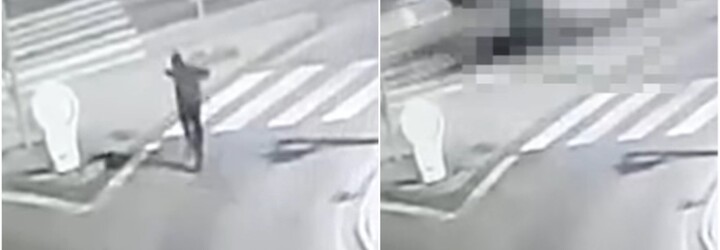 VIDEO: Opilý Slovák vběhl rovnou pod auto. Řidič neměl šanci zastavit