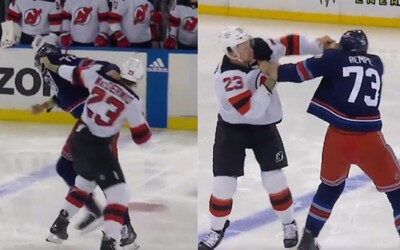 VIDEO: Piati proti piatim na ľade. Hromadná bitka hokejistov NHL vypukla už v prvých sekundách zápasu