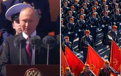 VIDEO: Putin na vojenskej prehliadke obvinil Západ, že vedie otvorenú vojnu s Ruskom. V uliciach Moskvy citeľne chýbali tanky