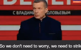 VIDEO: Rusové ve státní televizi navrhli bombardovat země dodávající tanky Ukrajině, zmínili také Slovensko