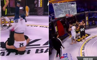VIDEO: Rvačky a basketbal dohromady v MMA kleci. V Kazachstánu představili nový bizarní sport