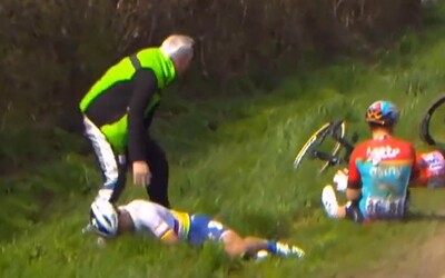 VIDEO: Sagan sa po zrážke nevedel zdvihnúť zo zeme. Museli ho ošetriť