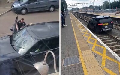 VIDEO: Šílená krádež auta: zloděj srazil dva policisty a pak unikal po vlakových kolejích