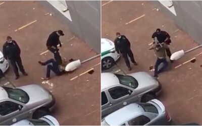 VIDEO: Slovenský policista brutálně zbil mladíka na zemi. Uštědřil mu rány pěstí, kopance a postavil se mu na břicho