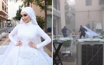 VIDEO: Svatební focení a úsměvy šťastné nevěsty přerušil výbuch. Takto zachytil explozi v Bejrútu svatební fotograf