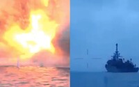 VIDEO: Ukrajina si natočila, ako dronom zasiahla ruskú vojnovú loď Ivan Churs. Moskva pritom tvrdila, že všetky útoky odrazila