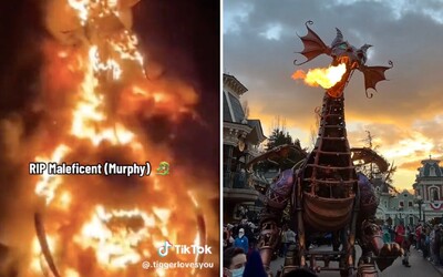 VIDEO: V Disneylande zachvátil požiar 14-metrového draka. Zábery pripomínajú sci-fi film