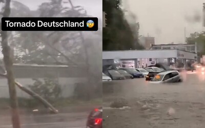 VIDEO: V Nemecku vo štvrtok udrelo tornádo s prívalovými dažďami. Za pár hodín napadlo extrémne množstvo zrážok