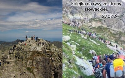 VIDEO: V Tatrách sa vytvorila kolóna turistov. Chodník smerujúci na Rysy bol plný už o desiatej doobeda