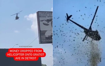 VIDEO: Z vrtuľníka padali na ľudí tisíce dolárov. Bolo to posledné želanie vážne chorého podnikateľa
