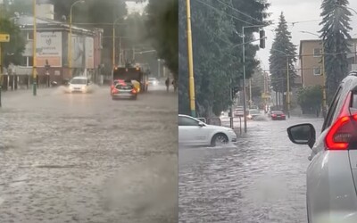 VIDEO: Žilinu zaplavila voda a zasiahli krúpy. Mestom sa prevalili silné dažde