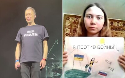 VIDEO: Známý ruský zpěvák se na koncertě v Moskvě odvážně zastal dívky, která nakreslila protiválečný obrázek