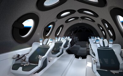 Virgin Galactic odhalila interiér svého vesmírného autobusu. Brzy odveze první vesmírné turisty