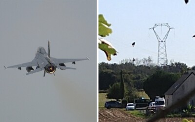 Vo Francúzsku sa zrútila belgická stíhačka F-16. Pilot zostal zavesený na drôtoch elektrického vedenia