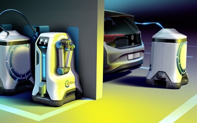 Volkswagen představil robota, který tvůj elektromobil dobije kdekoliv. Zřejmě zůstane jen ve formě vize