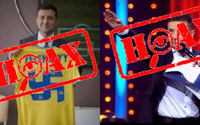Zelenskyj hajluje či drží dres so svastikou. Never hoaxom, ktoré robia z ukrajinského prezidenta nacistu