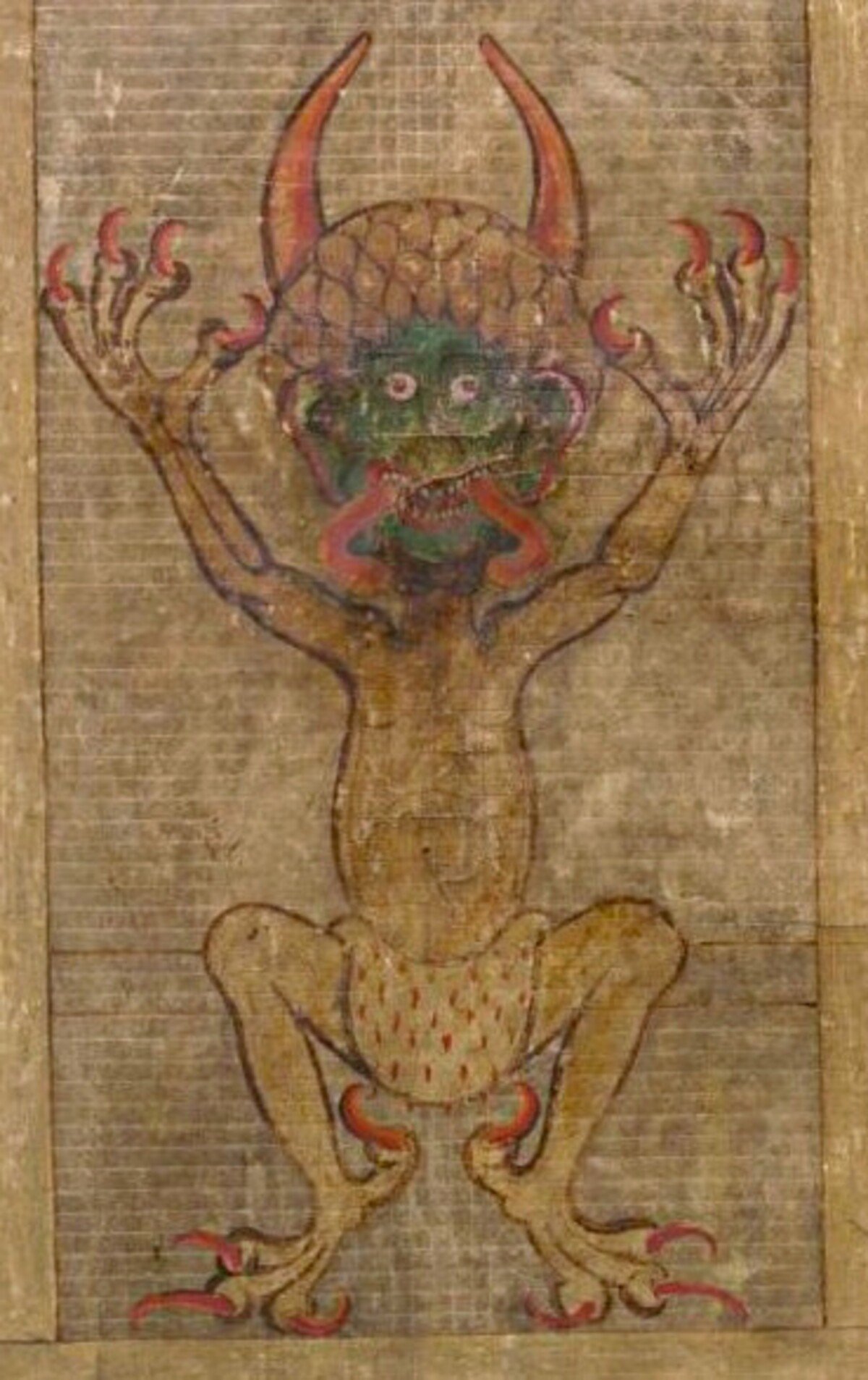 Ilustrace ďábla v Codexu Gigas, počátek 13. století