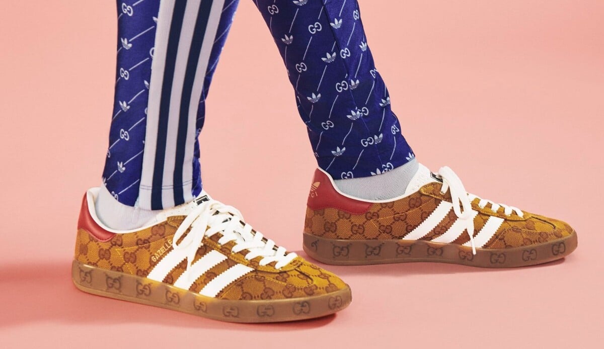 Ikonické tenisky Adidas Gazelle zdobí monogram Gucci. Model tak dostáva celkom nový rozmer.