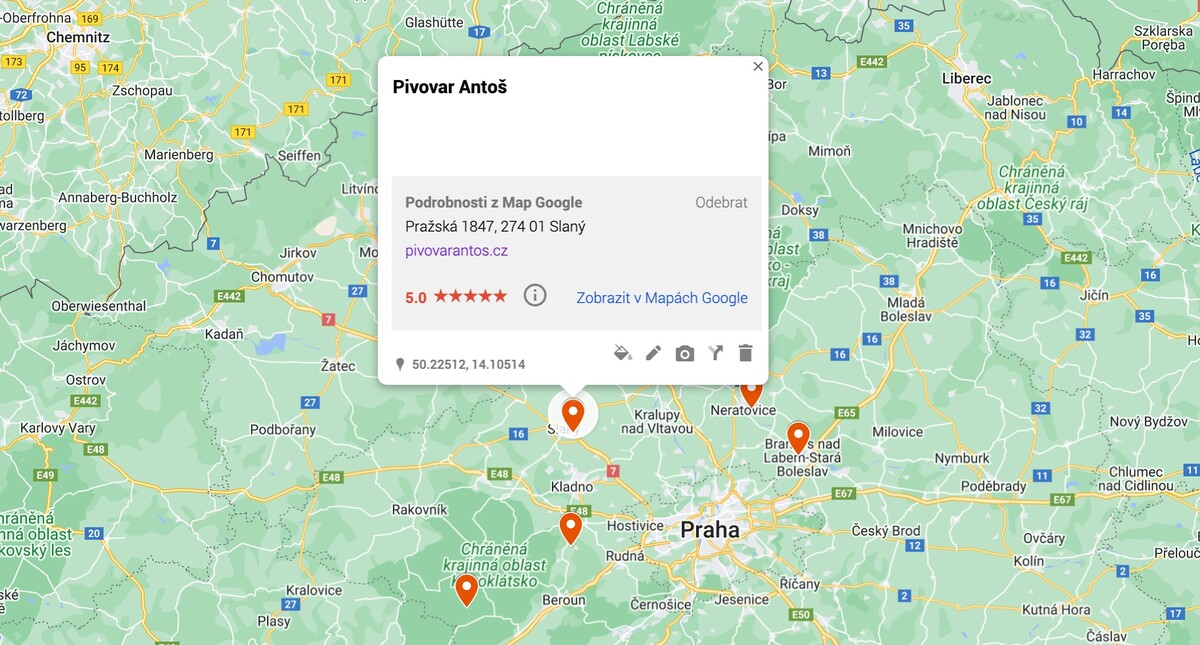 mapa, středočeský kraj