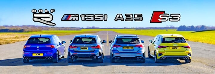 Nový Golf R pri šprintoch doslova rozdrvil konkurenčné Audi, BMW i Mercedes-AMG