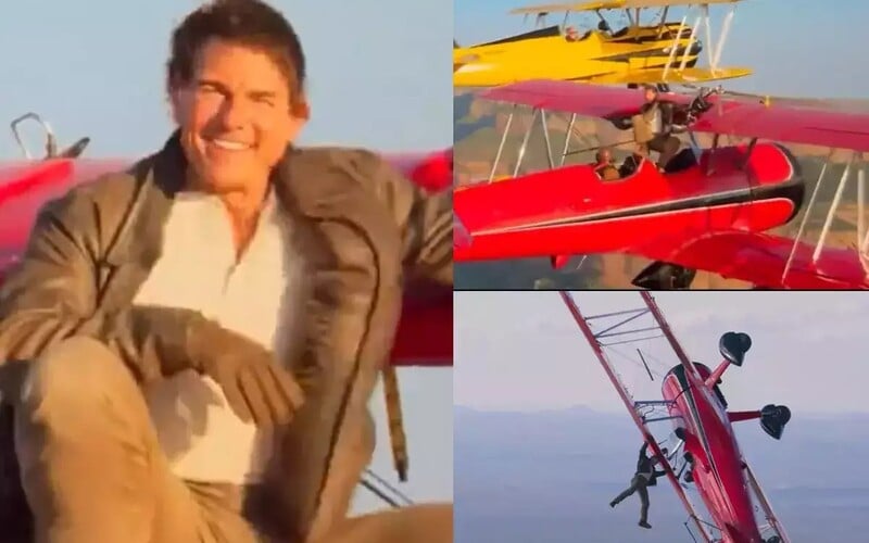 Tom Cruise urobil najšialenejšiu reklamu na kiná a svoj nový film. Počas letu sa postavil na lietadlo.