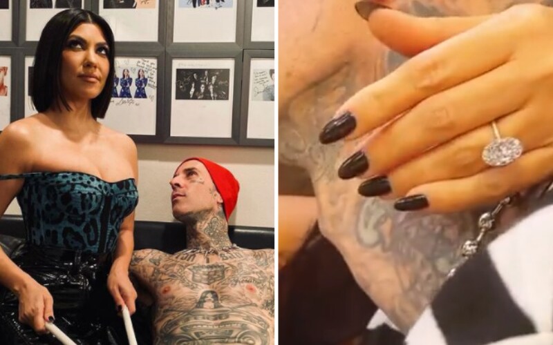Modelka Kourtney Kardashian a bubeník kapely Blink 182 Travis Barker sa zasnúbili. Nechýbali červené ruže, sviečky, pláž a more.