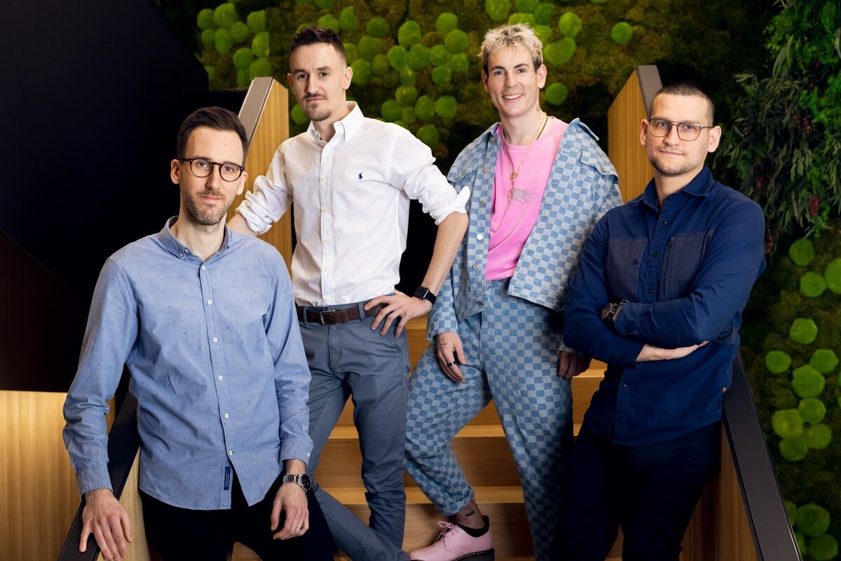 Tím tvorcov Whoo app – zľava Matej Aštary, Daniel Čačala, Peter Altof a Martin Kubečka.