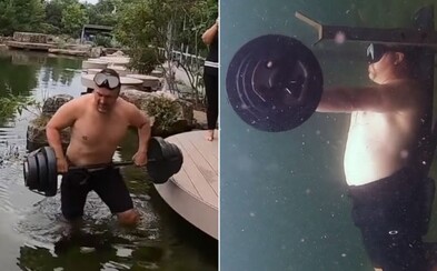 Američan zdolal světový rekord v bench pressu pod vodou. 50kilogramovou činku zvedl 62krát Američan zdolal světový rekord v bench pressu pod vodou. 50kilogramovou činku zvedl 62krát
