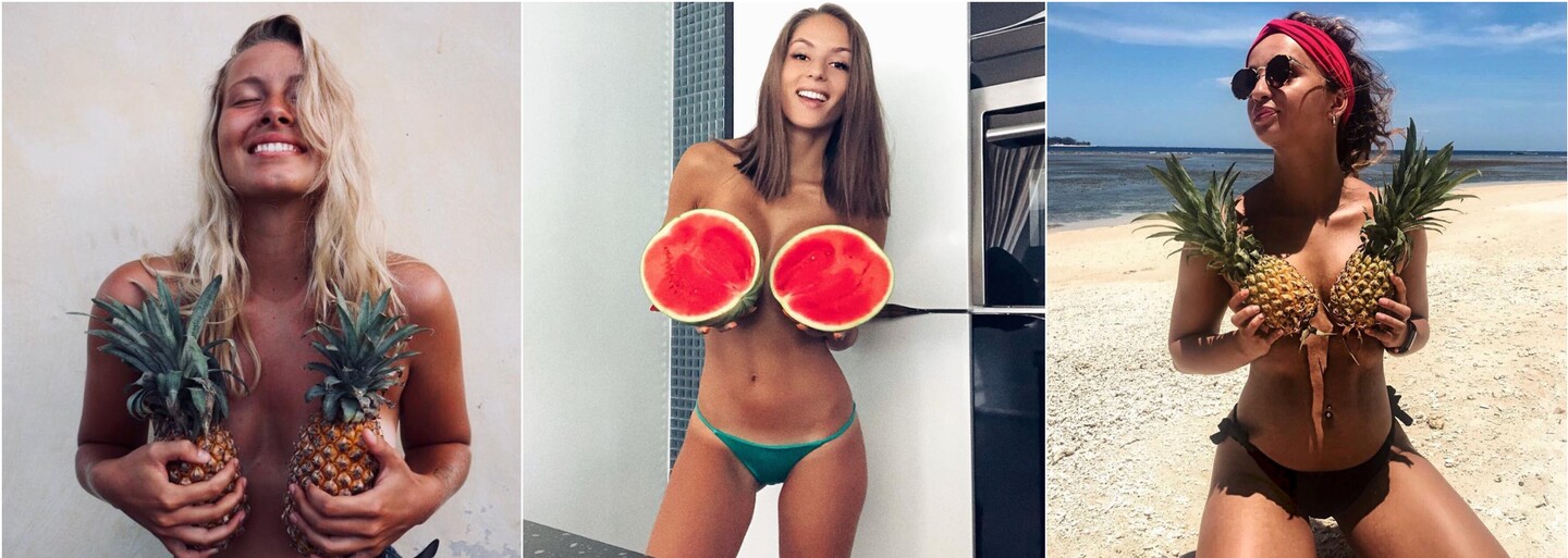 Ananásové prsia sú novým trendom, ktorý ovládol Instagram. Niektoré blogerky pri póze používajú aj melóny či kokos
