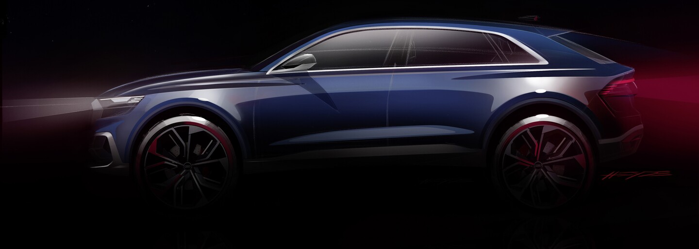 Audi začíná odhalovat úplně novou Q8. Půjde o nejluxusnější model kombinující dravost a tvary ve stylu kupé