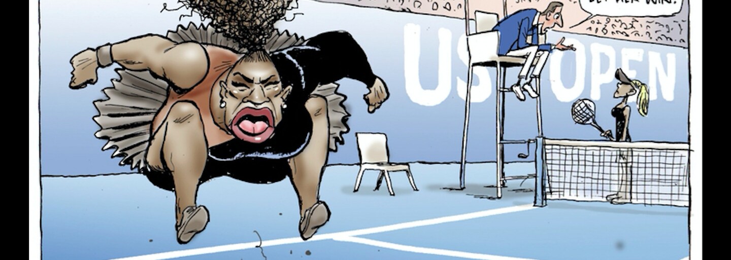 Autor karikatúry zúriacej Sereny Williams čelí kritike za rasizmus a sexizmus