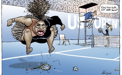 Autor karikatúry zúriacej Sereny Williams čelí kritike za rasizmus a sexizmus Autor karikatúry zúriacej Sereny Williams čelí kritike za rasizmus a sexizmus