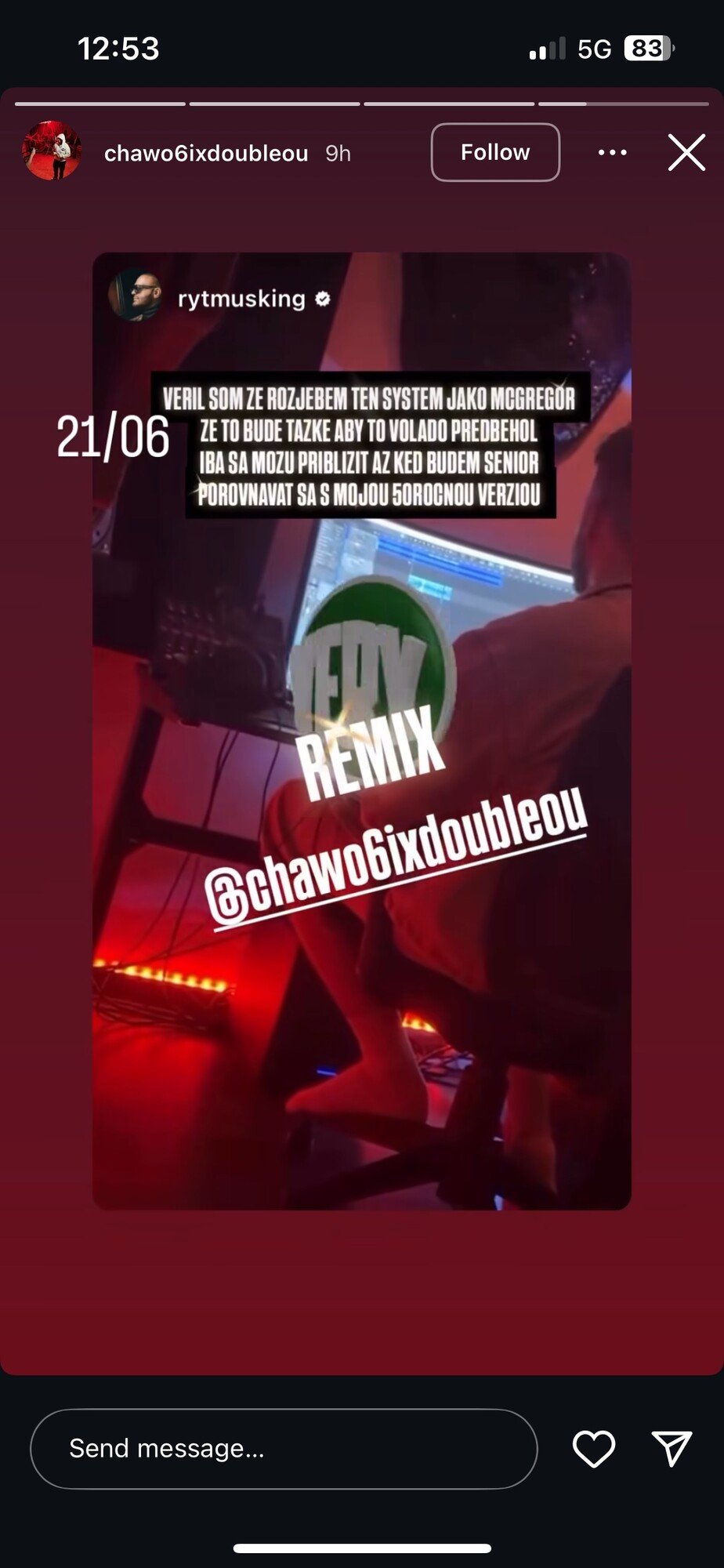 Leak z Chawovho instagramu