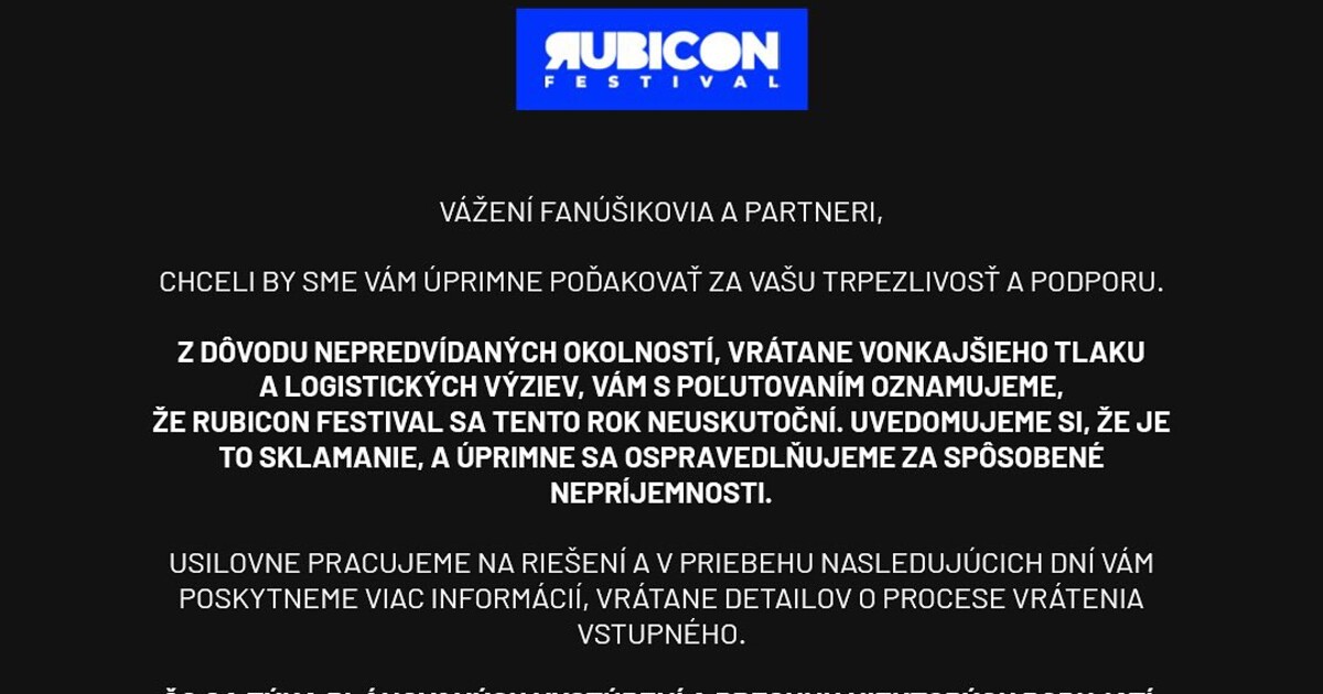 Festival Rubikon se letos neuskuteční. Pořadatelé slibují vrácení vstupného, Kanye prý vystoupí v Praze