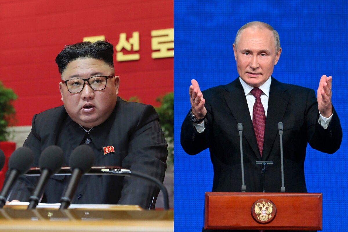 Kim Čong-un a Vladimir Putin.