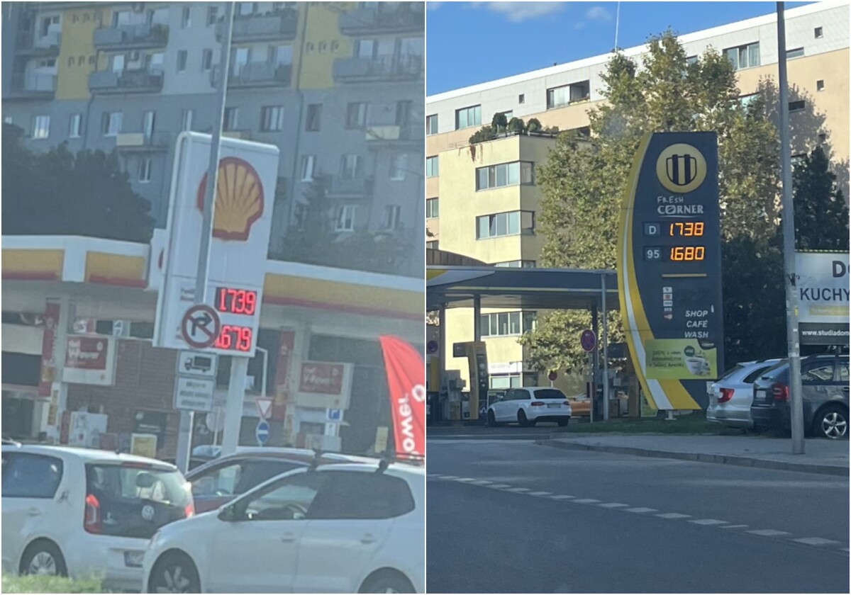 Ceny pohonných hmôt na čerpacích staniciach Shell a OMV v stredu 4. októbra 2023.