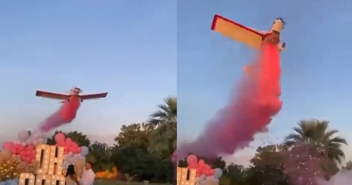 VIDEO: Baby shower v Mexiku se změnil v horor. Pilot s letadlem se zřítil a zemřel