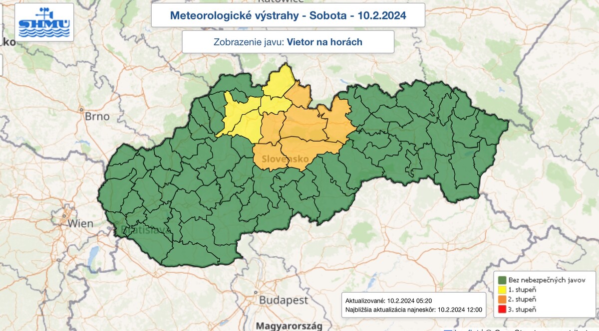 počasie, vietor na horách 